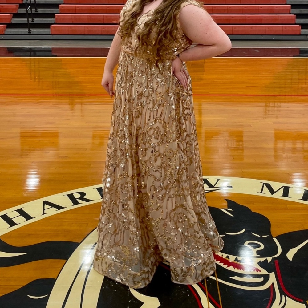 rose gold prom dress size 18